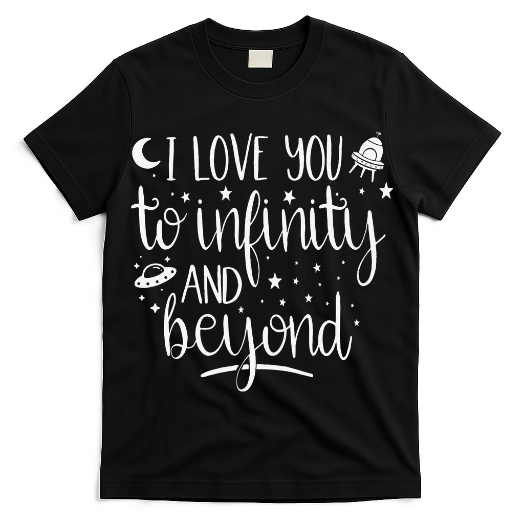 I Love You To Infinity And Beyond Valentine Couple Gift T-Shirt