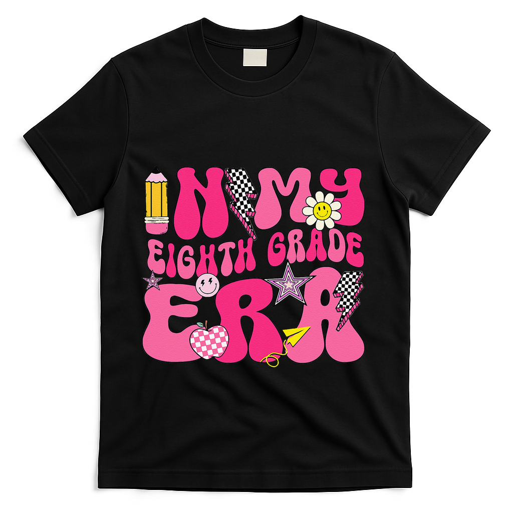 In My Eighth Grade Era 8th Grade Teacher Student Boy Girl Gift T-Shirt - Black