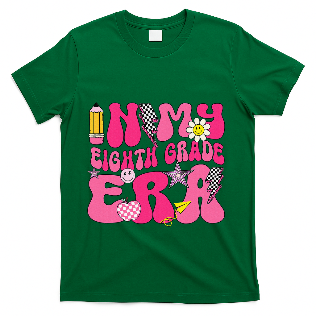 In My Eighth Grade Era 8th Grade Teacher Student Boy Girl Gift T-Shirt - Green