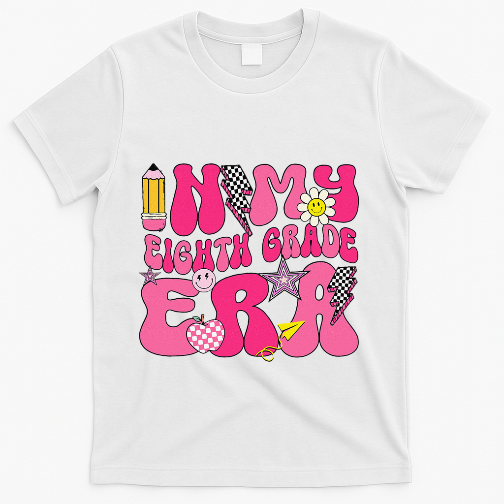 In My Eighth Grade Era 8th Grade Teacher Student Boy Girl Gift T-Shirt - White