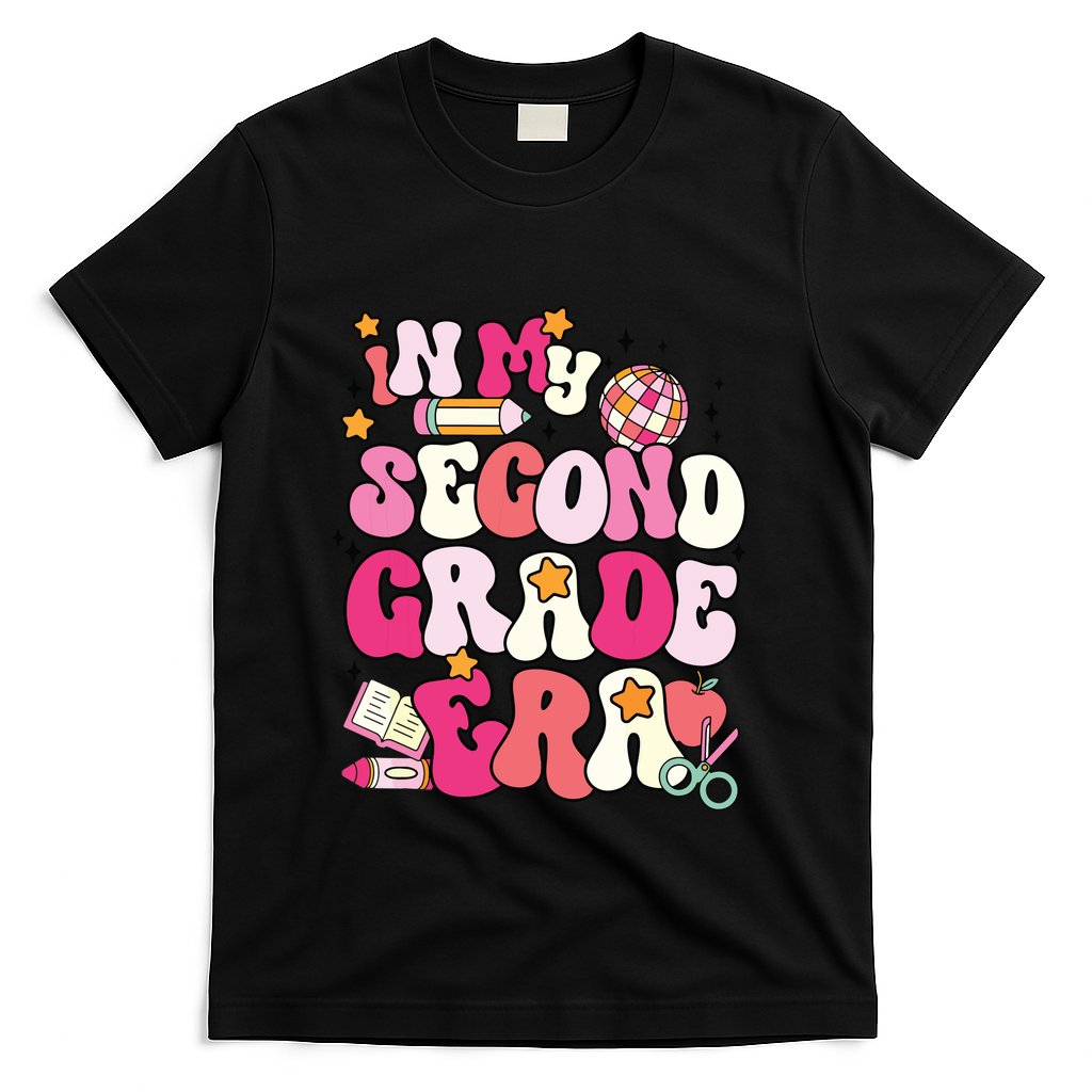 In My Second Grade Era Girl Back To School 2nd Grade Teacher T-Shirt - Black