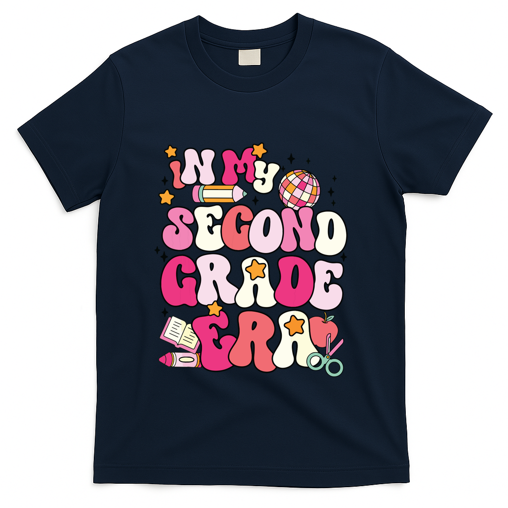 In My Second Grade Era Girl Back To School 2nd Grade Teacher T-Shirt - Navy