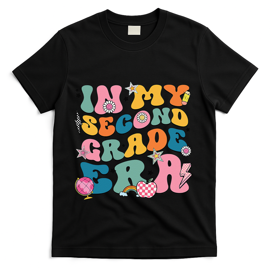 In My Second Grade Era Back To School 2nd Grade Teacher T-Shirt - Black