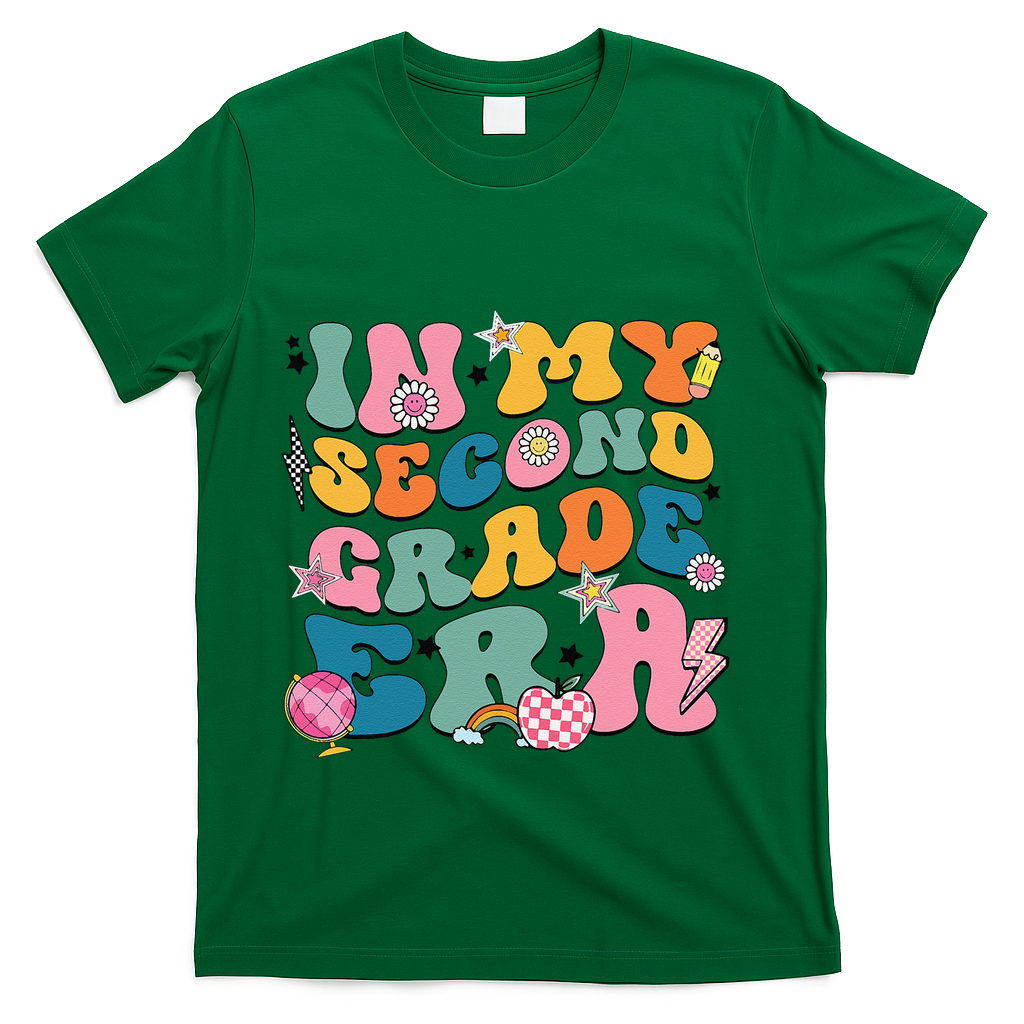 In My Second Grade Era Back To School 2nd Grade Teacher T-Shirt - Green