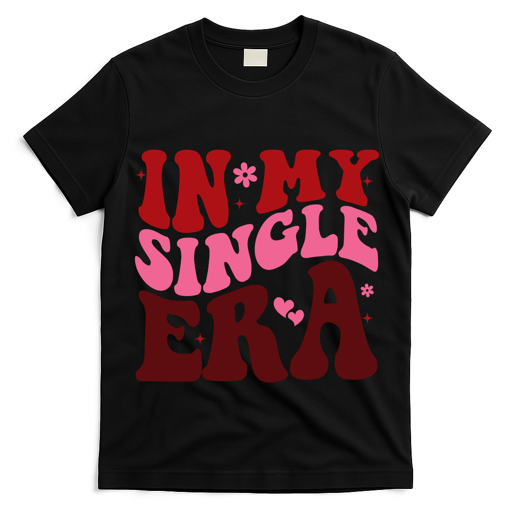 In My Single Era Anti Valentine Groovy T-Shirt