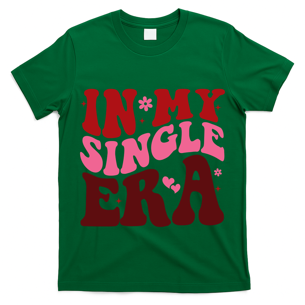 In My Single Era Anti Valentine Groovy T-Shirt