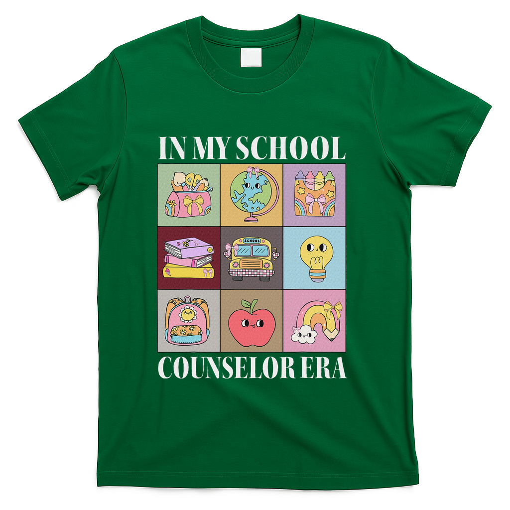 In My School Counselor Era Back To School Teacher Counseling T-Shirt - Green