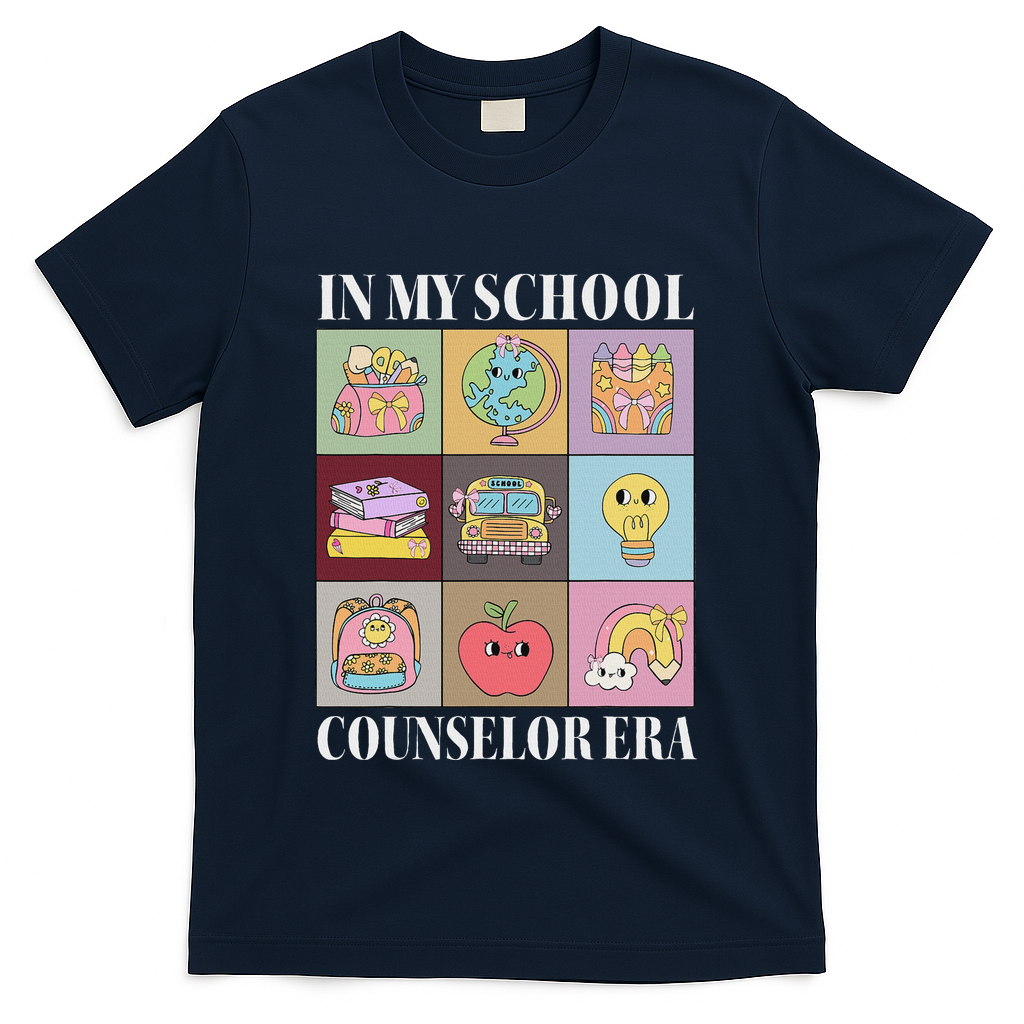 In My School Counselor Era Back To School Teacher Counseling T-Shirt - Navy
