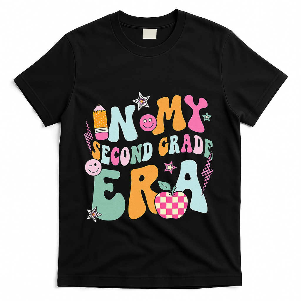 In My Second Grade Era 2nd Grade Girl Teacher Back To School Gift T-Shirt - Black