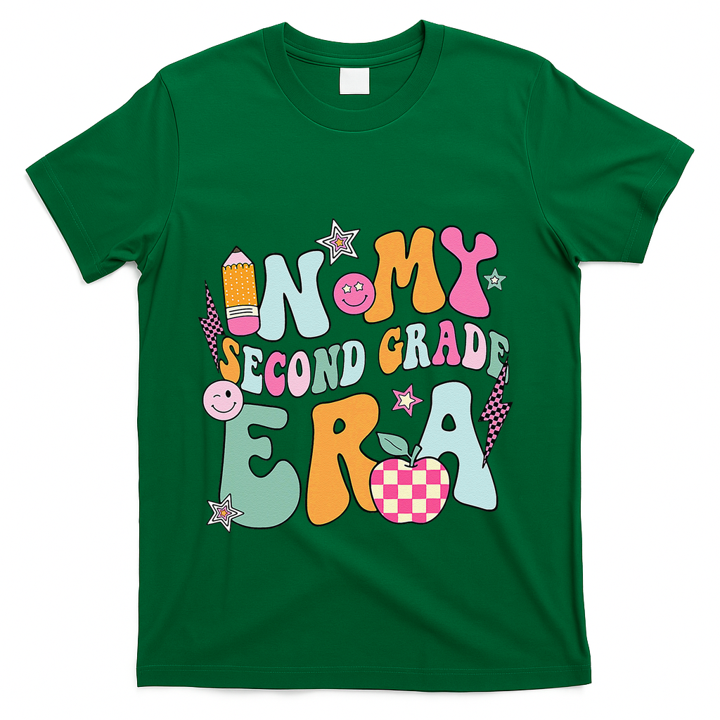 In My Second Grade Era 2nd Grade Girl Teacher Back To School Gift T-Shirt - Green