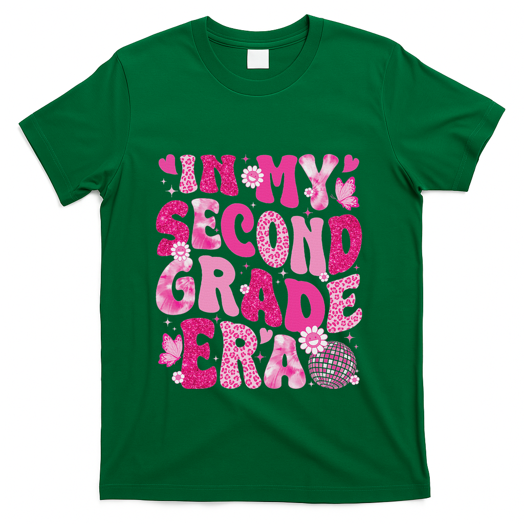 In My Second Grade Era Teachers Women Back To School T-Shirt - Green