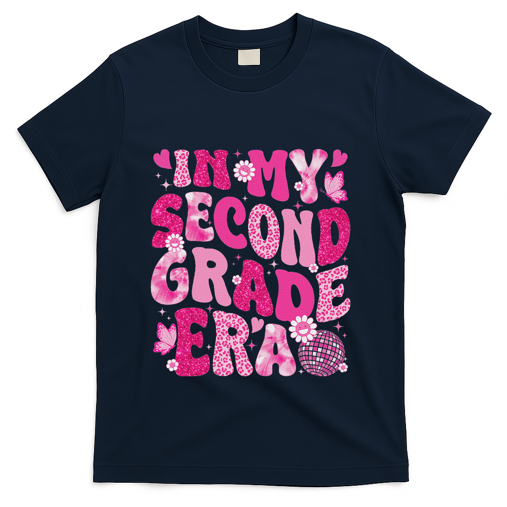 In My Second Grade Era Teachers Women Back To School T-Shirt - Navy