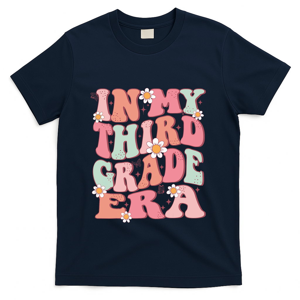 In My Third Grade Era Girl Cute Back To School 3rd Grade Era T-Shirt - Navy