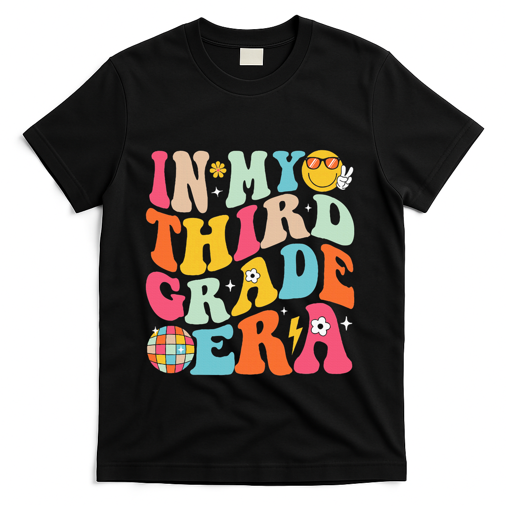 In My Third Grade Era Back To School 3rd Grade T-Shirt - Black