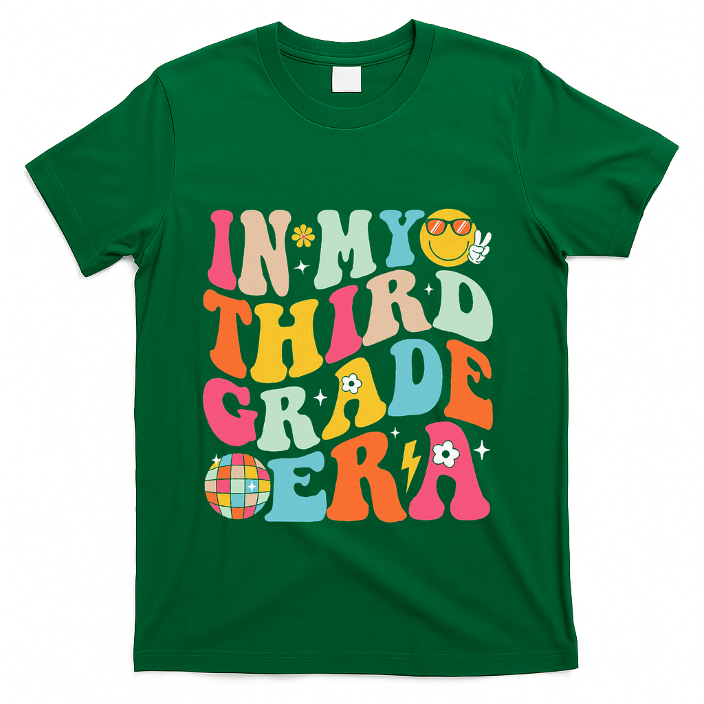 In My Third Grade Era Back To School 3rd Grade T-Shirt - Green