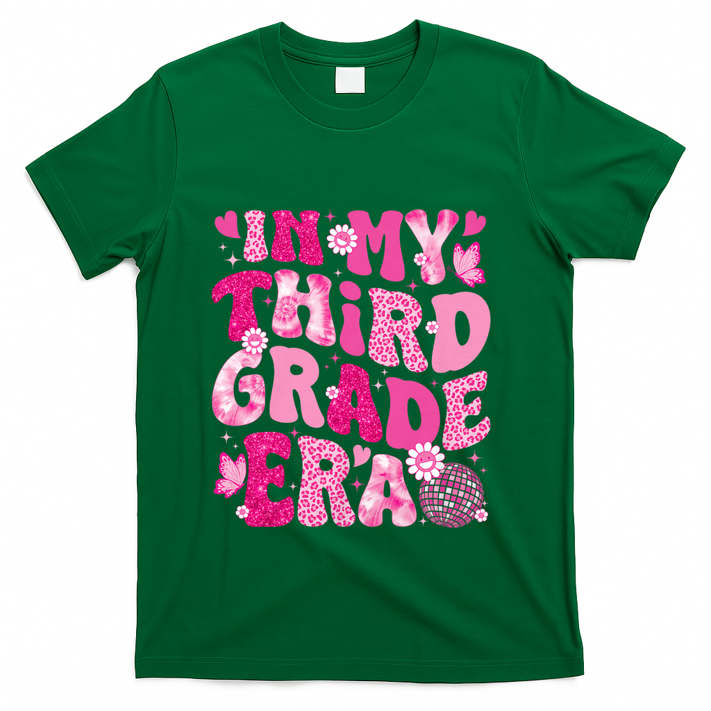 In My Third Grade Era Teachers Women Back To School T-Shirt - Green