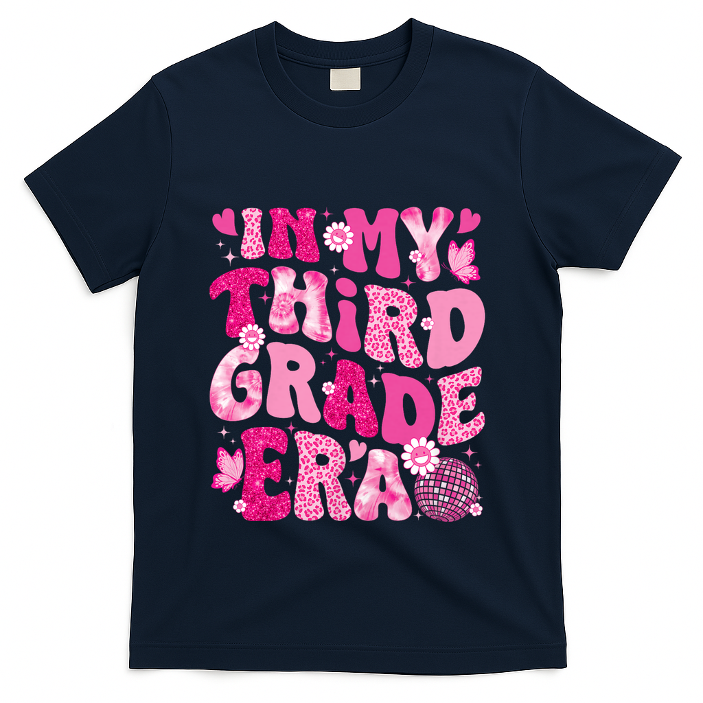 In My Third Grade Era Teachers Women Back To School T-Shirt - Navy