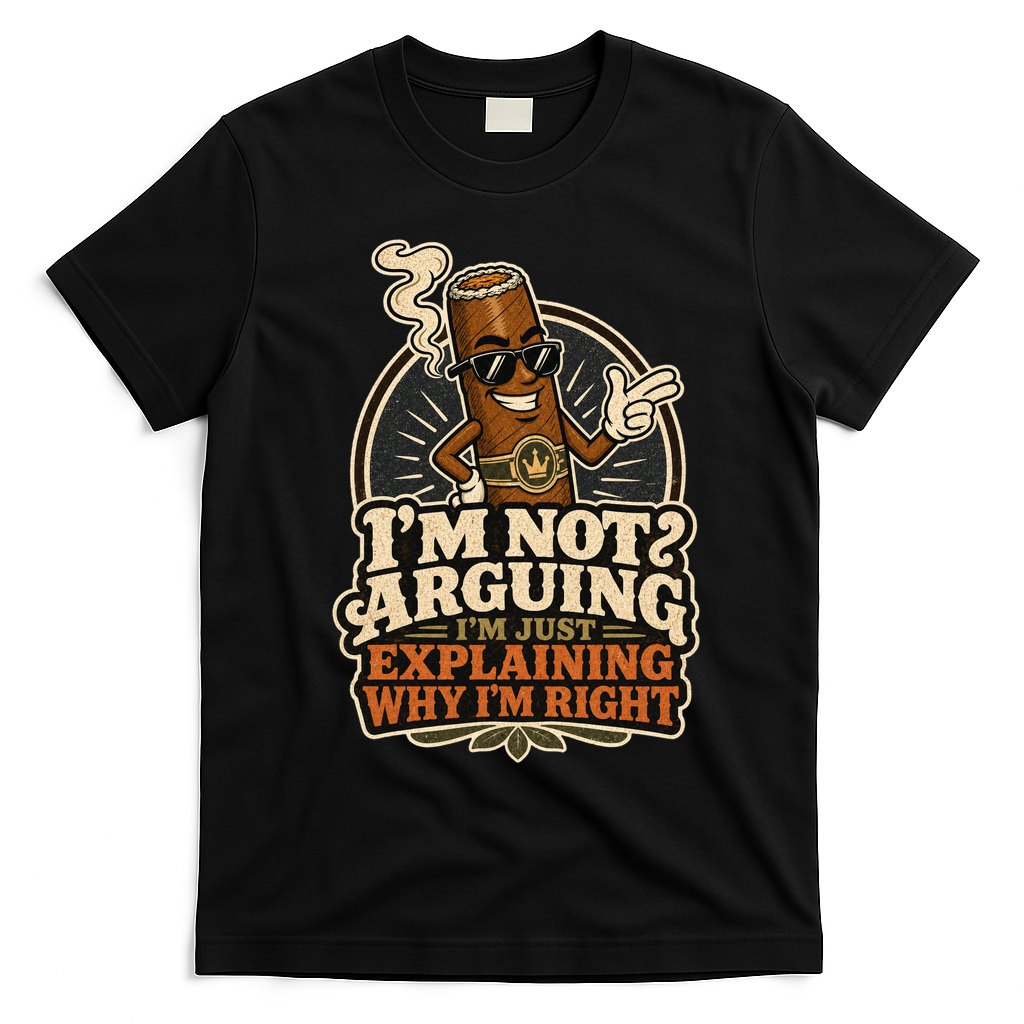 I'm Not Arguing Just Explaining Funny Cigar T-Shirt - Black