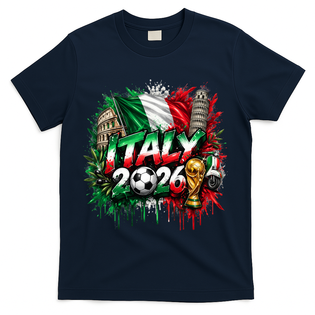 ITALY North America Soccer Tournament 2026 T-Shirt - Navy