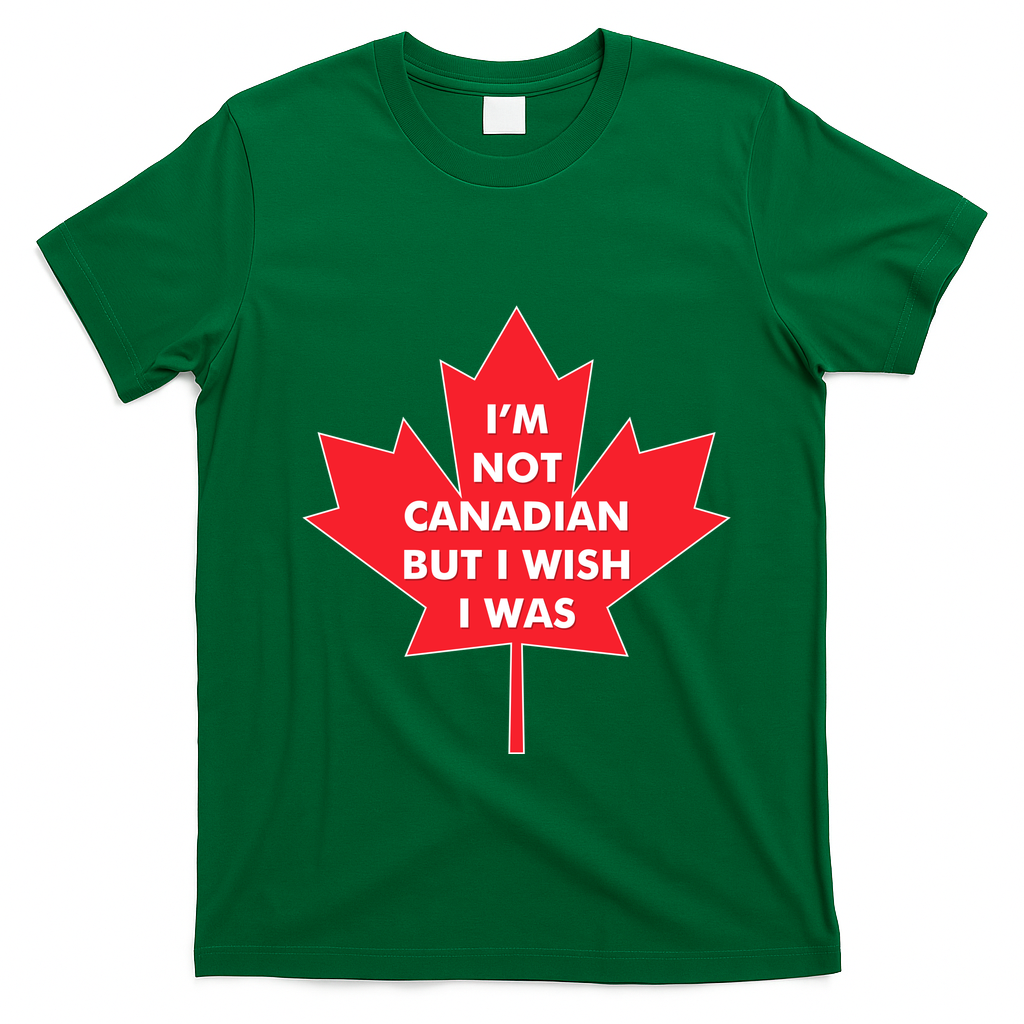 Im Not Canadian But I Wish I Was T-Shirt - Irish Green