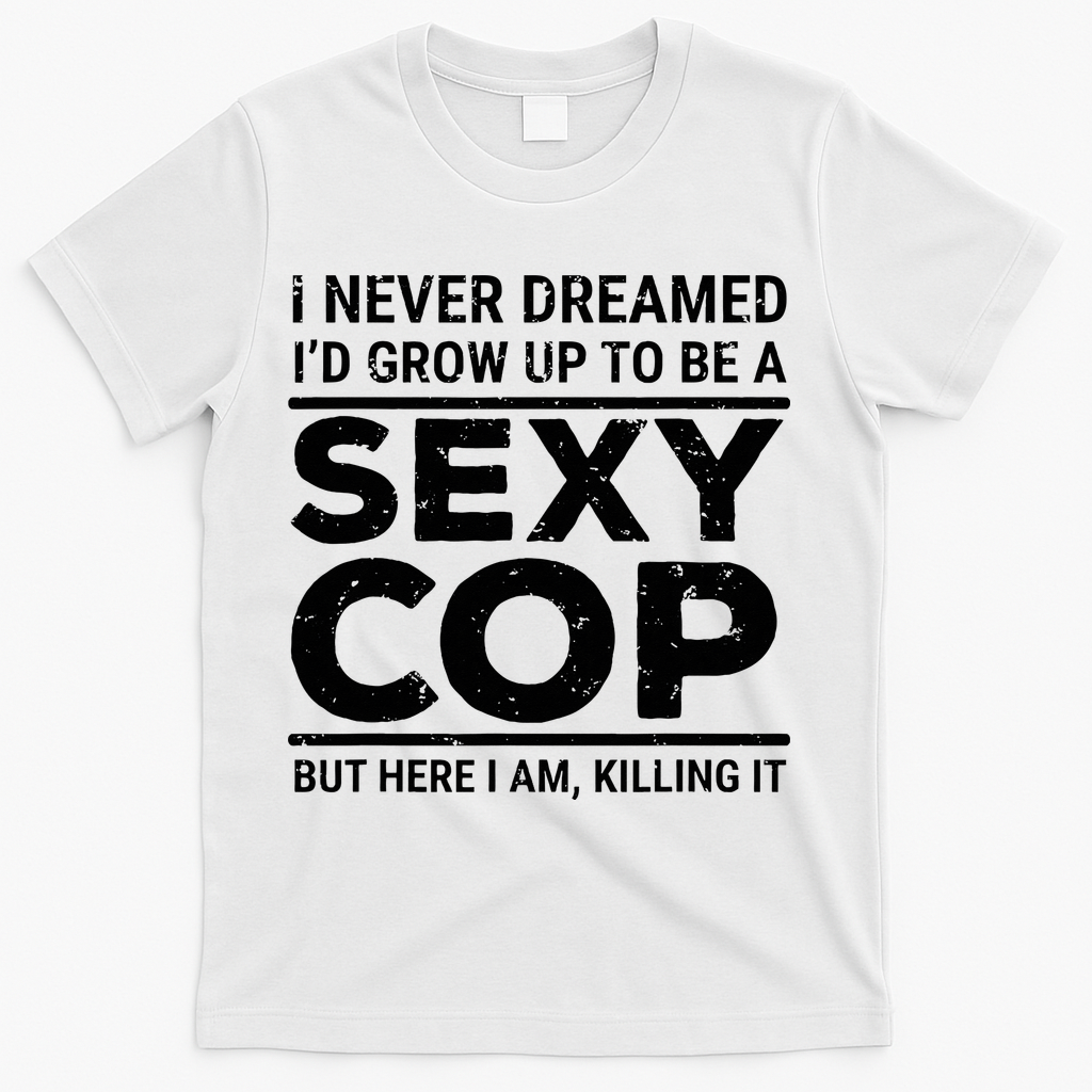 I Never Dreamed Sexy Cop T-Shirt - White