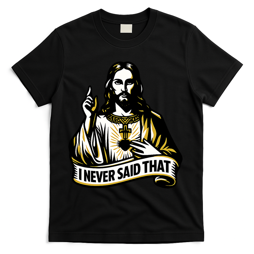 I NEVER SAID THAT Jesus Christ T-Shirt - Black