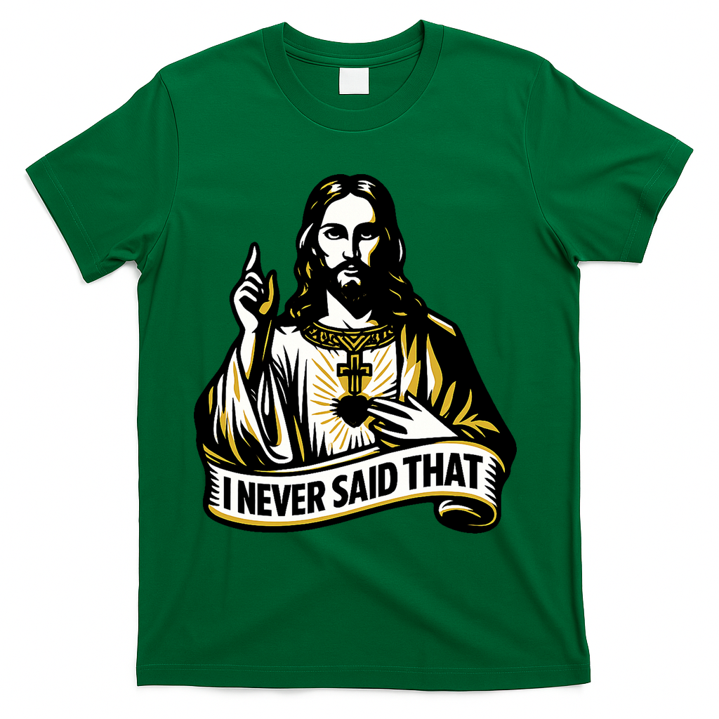 I NEVER SAID THAT Jesus Christ T-Shirt - Green