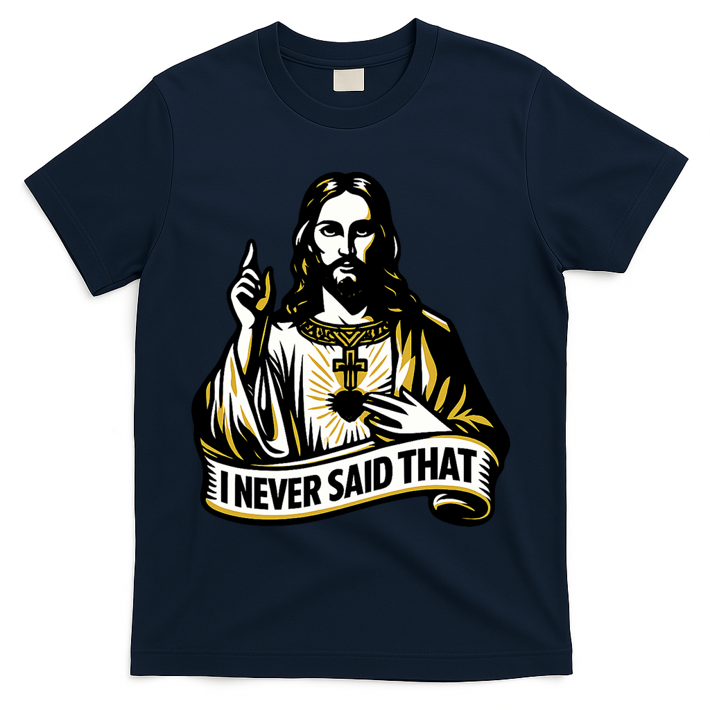 I NEVER SAID THAT Jesus Christ T-Shirt - Navy