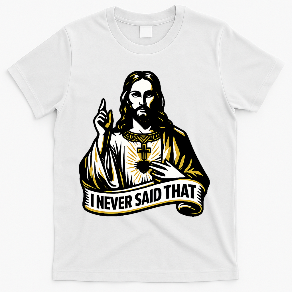 I NEVER SAID THAT Jesus Christ T-Shirt - White