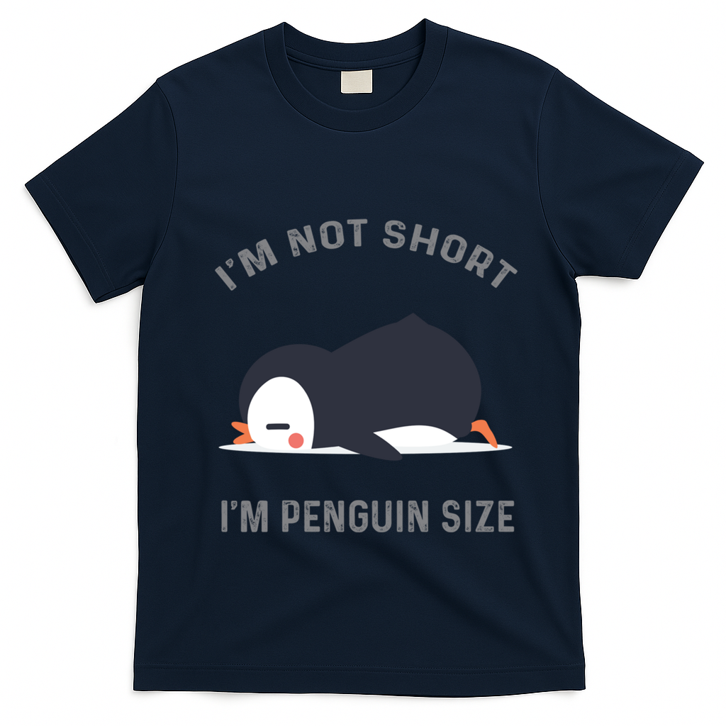IM Not Short IM Penguin Size Cute Penguin Lover Great Gift T-Shirt - Navy Blue