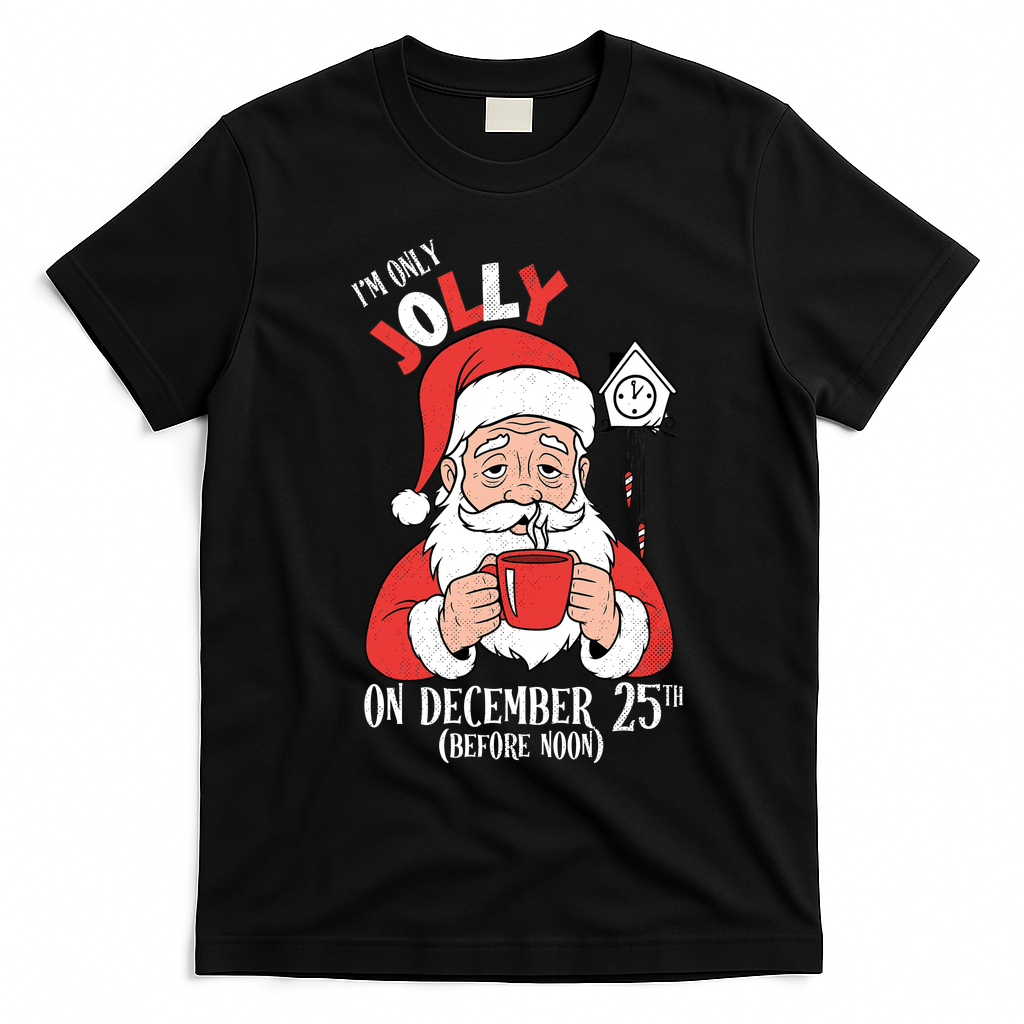 Im Only Jolly On December 25th Christmas T-Shirt - Black