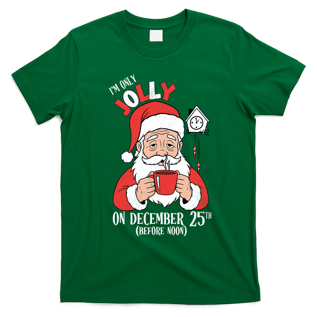 Im Only Jolly On December 25th Christmas T-Shirt - Irish Green