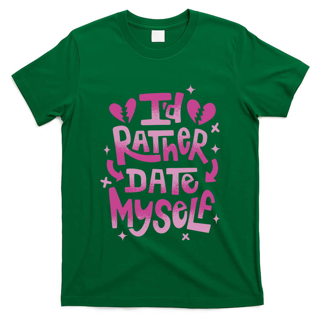 Id Rather Date Myself Anti Valentines Day Funny T-Shirt