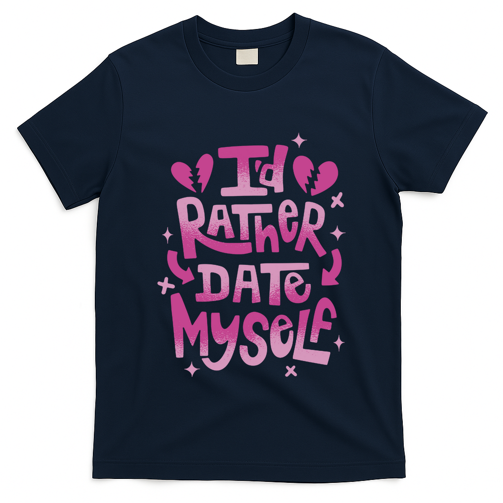 Id Rather Date Myself Anti Valentines Day Funny T-Shirt
