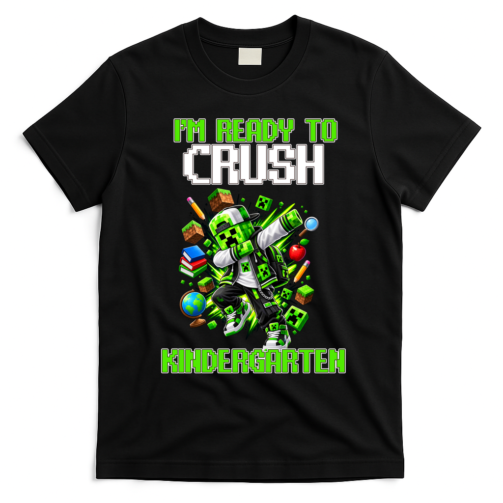 I'm Ready To Crush Kindergarten Video Gamer T-Shirt - Black