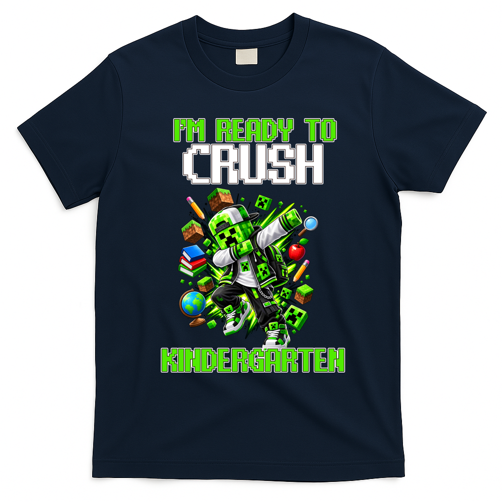 I'm Ready To Crush Kindergarten Video Gamer T-Shirt - Navy Blue