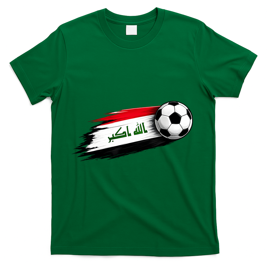 Iraq Soccer Flag Iraqi T-Shirt - Green