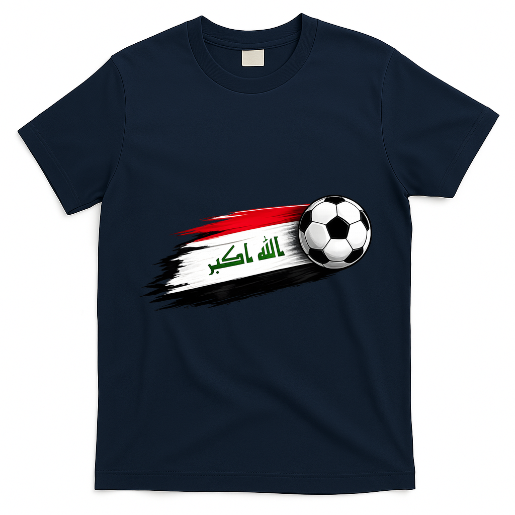 Iraq Soccer Flag Iraqi T-Shirt - Navy