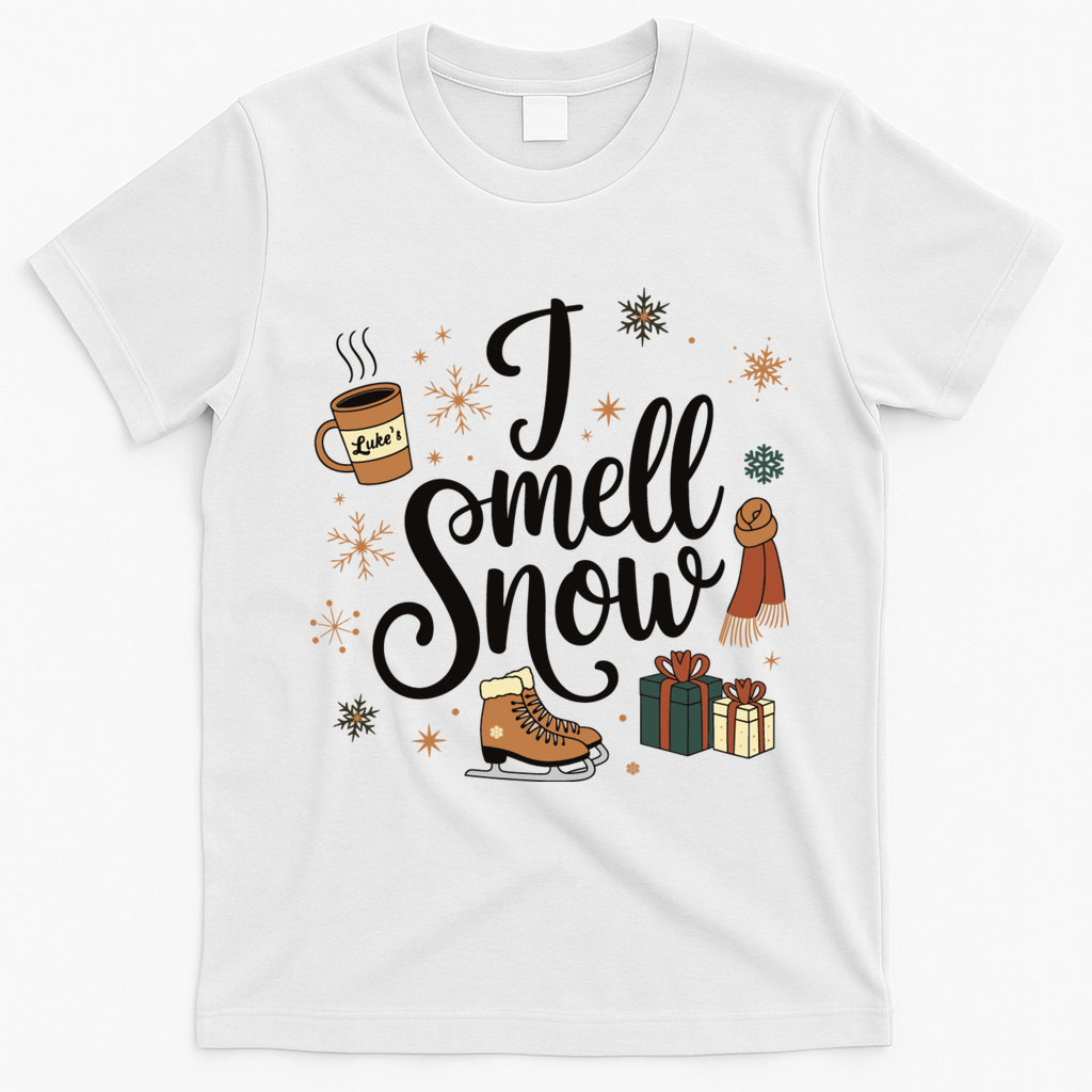 I Smell Snow Christmas Holiday Xmas Winter T-Shirt - White