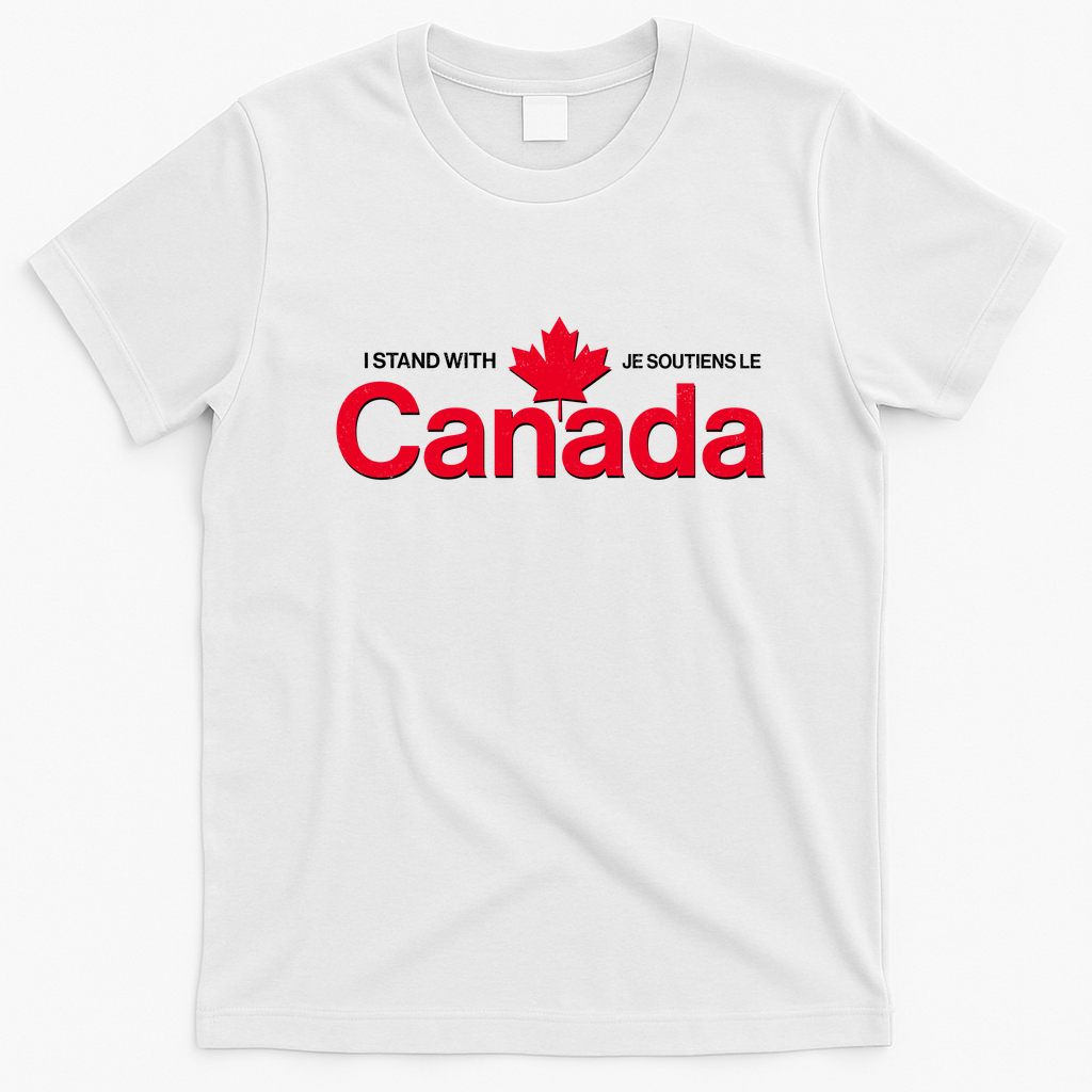 I Stand With Je Soutiens Le Canada English French T-Shirt - White