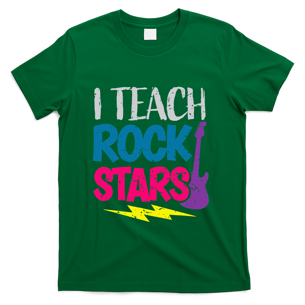 I Teach Rockstars Orchestra Music Teacher Back To School T-Shirt - Green