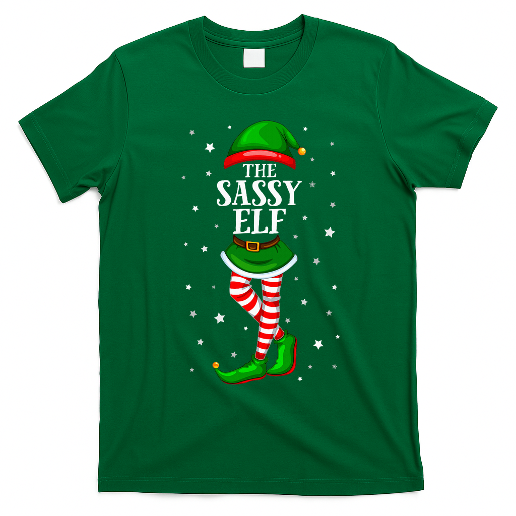 Im The Sassy Elf Matching Christmas T-Shirt - Irish Green