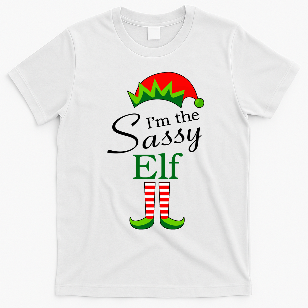The Sassy Elf Funny Christmas Family Matching T-Shirt - White