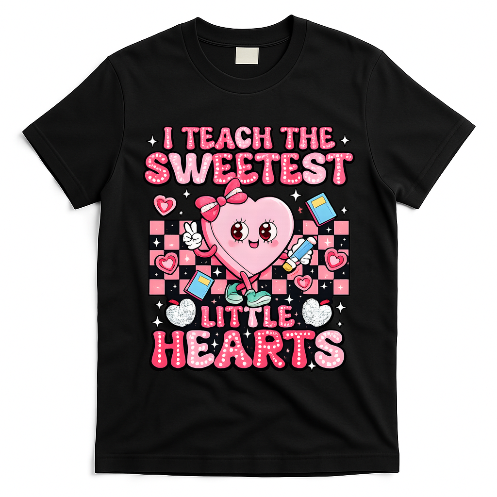 I Teach The Sweetest Little Hearts Teacher Valentines Day T-Shirt