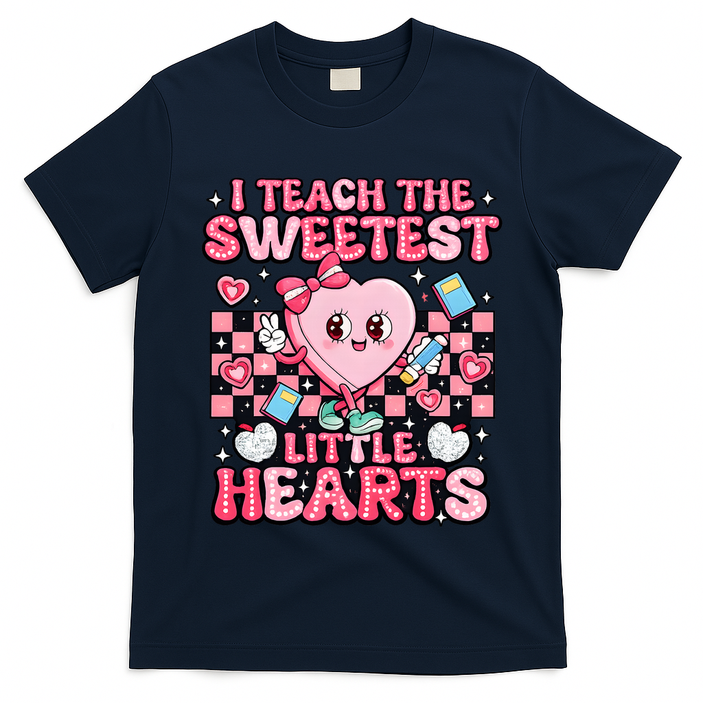 I Teach The Sweetest Little Hearts Teacher Valentines Day T-Shirt