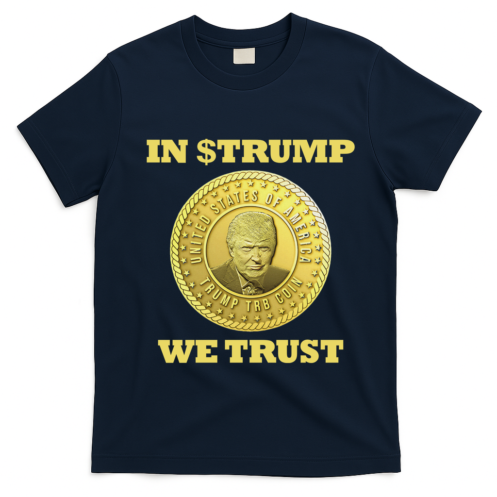 In $Trump We Trust Meme Coin T-Shirt - Navy Blue