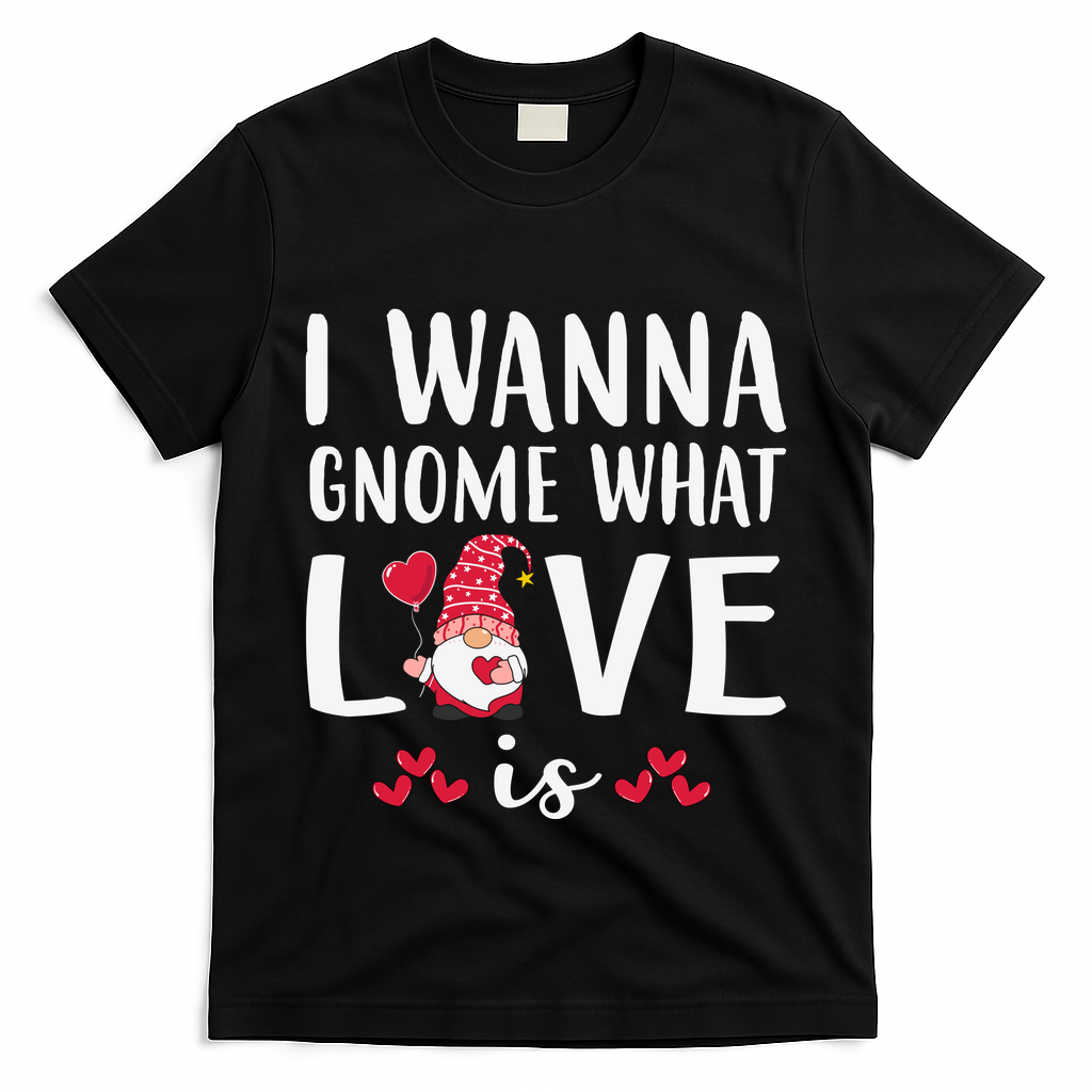 I Wanna Gnome What Love Is Valentine Day T-Shirt