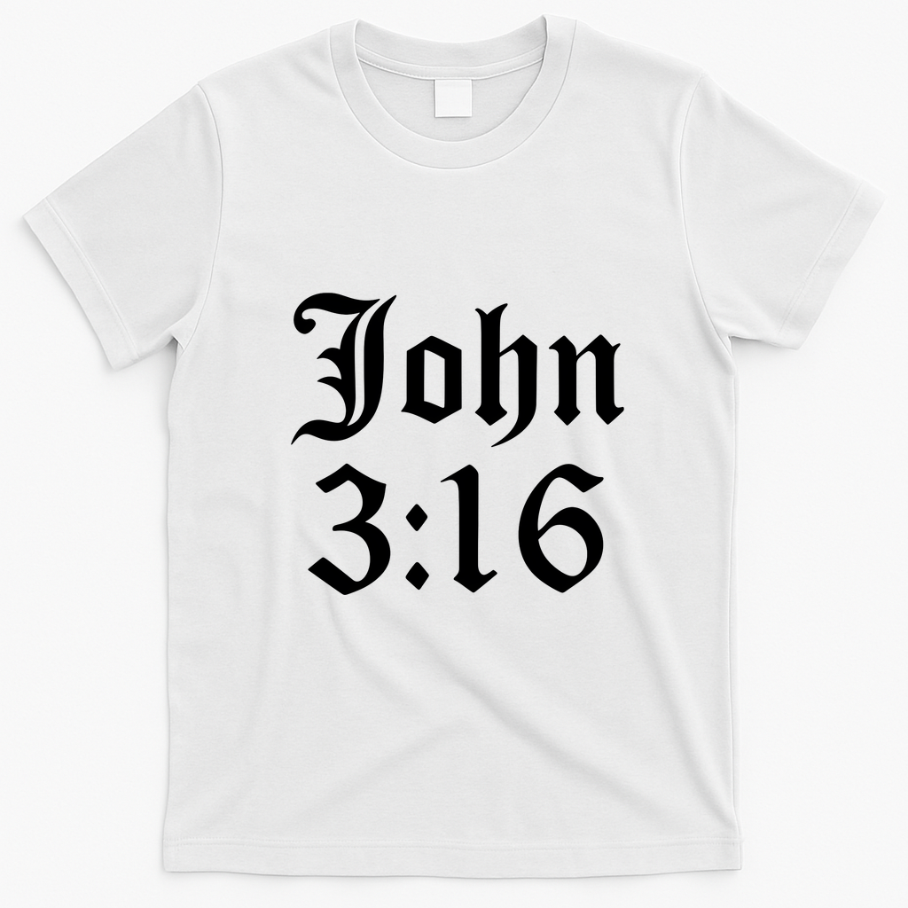 John 3:16 Christian Faith Inspirational T-Shirt - White