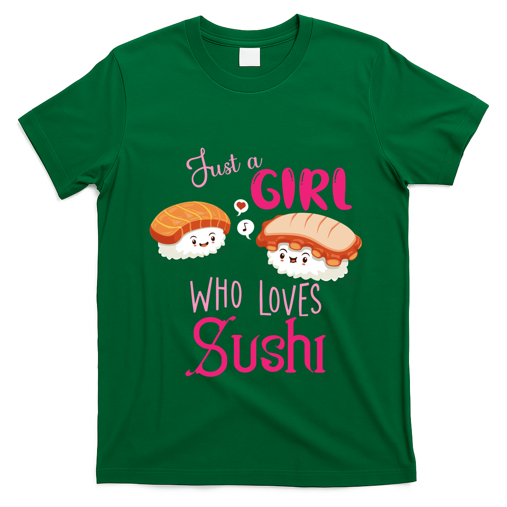 Just A Girl Who Loves Sushi T-Shirt - Irish Green
