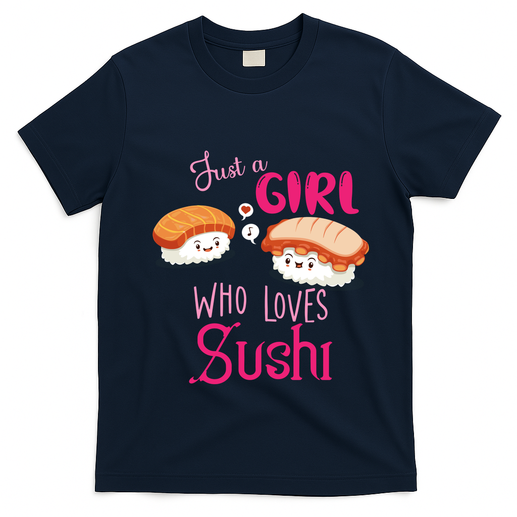 Just A Girl Who Loves Sushi T-Shirt - Navy Blue
